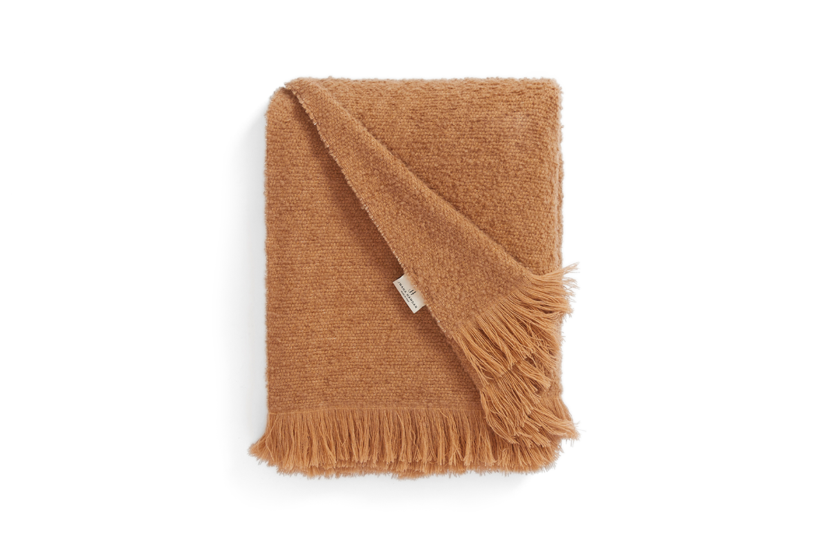 Camel Bouclé Throw